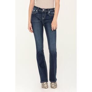 Miss Me Womens Signature Rise Boot Jeans Womens 25 Dark Wash Streetwear Denim